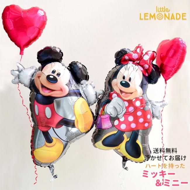 送料無料】浮かせてお届け ミッキー＆ミニー ハートバルーンブーケ