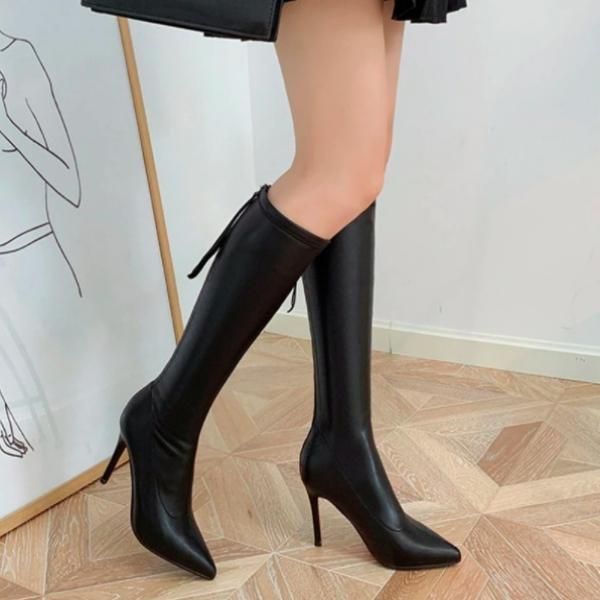 大特価】ブラック ヒール高さが選べる フェイクレザー 合皮 レッド