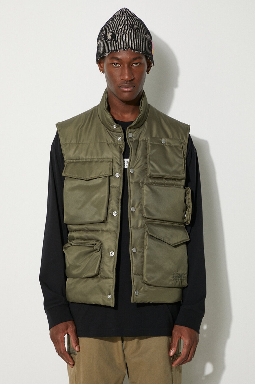 Engineered Garments vest Fowl Vest men's green color OR120.CT010