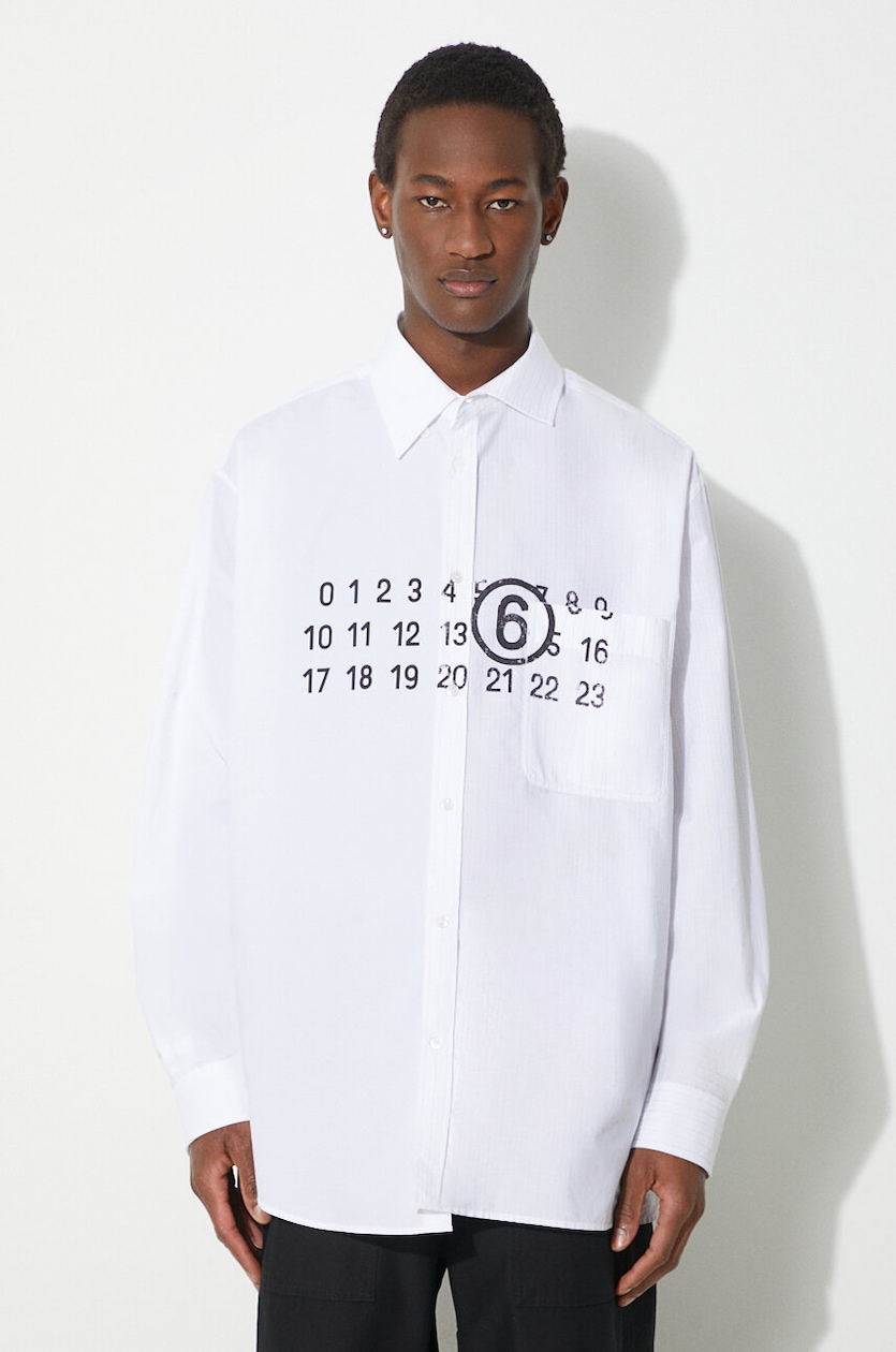 MM6 Maison Margiela cotton shirt men's white color SH0DT0005 at PRM US