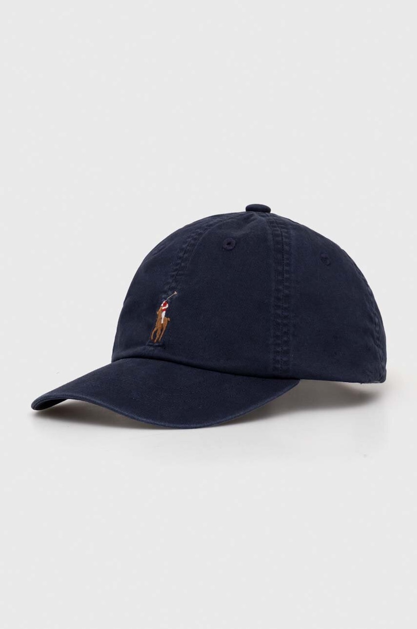 Polo Ralph Lauren baseball cap navy blue color smooth at PRM US