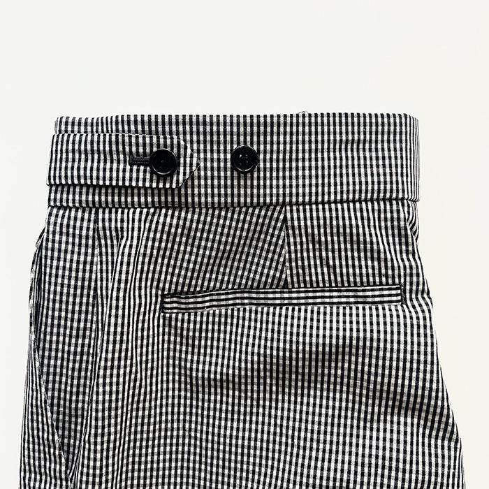 MARGARET HOWELL | WOMEN | COTTON LINEN GINGHAM | BLACK- Stripe-inc