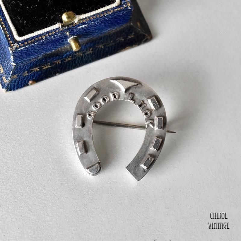 アンティーク GOOD LUCK シルバーホースシューブローチ - CHIROL