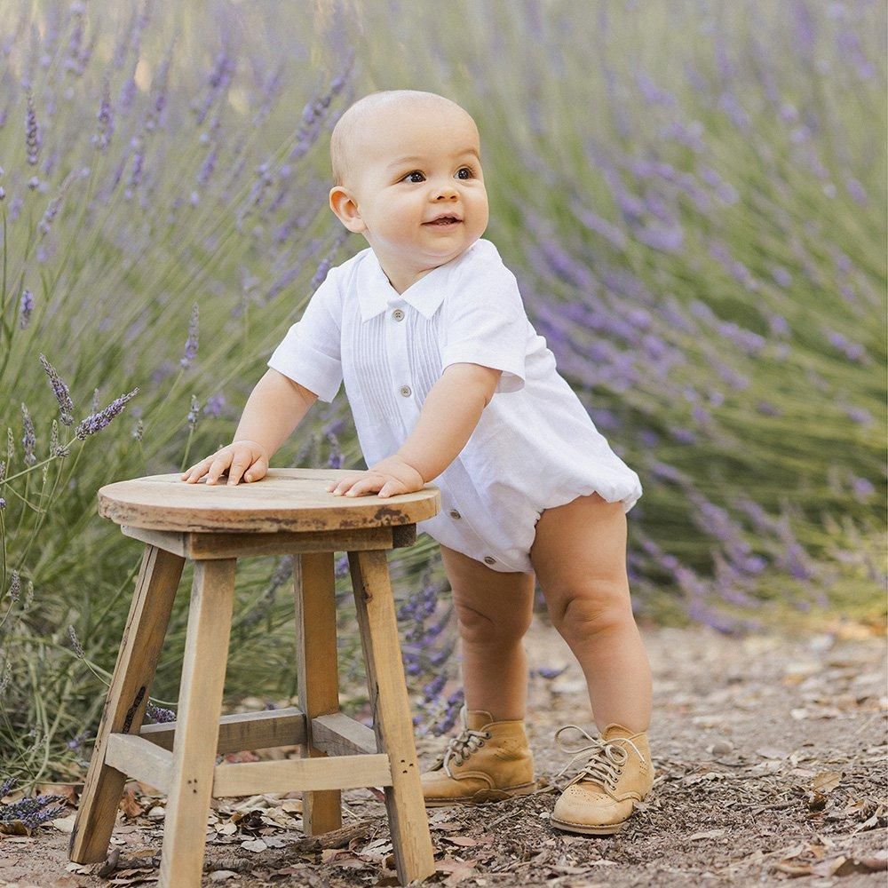 Noralee HENRY ROMPER WHITE ノラリー 半袖ロンパース（ホワイトW