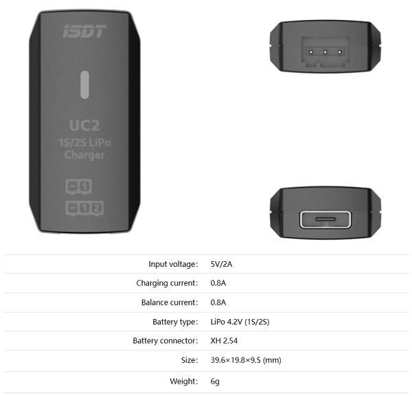 ☆ISDT UC2 ミニバランスチャージャー 「1～2S」 - Goohobby (グーホビー)