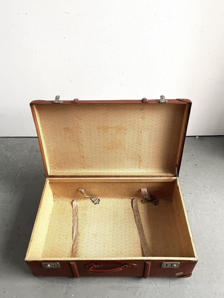 ヴィンテージ ビニールレザー トランク - アンティーク、ビンテージの