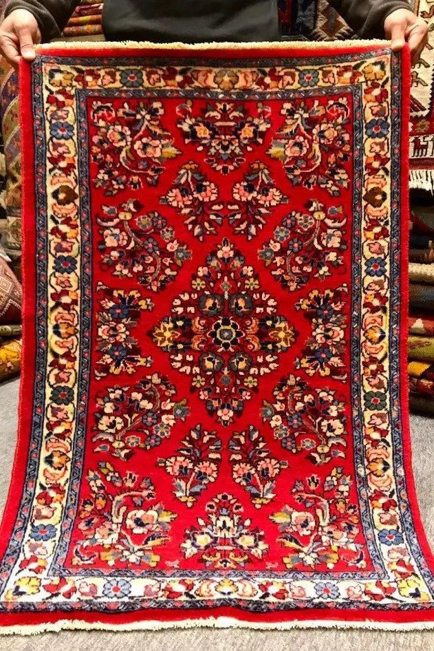 新しい絨毯/イラン・サルーク/ペルシャ絨毯約118×79cm - 手織り絨毯