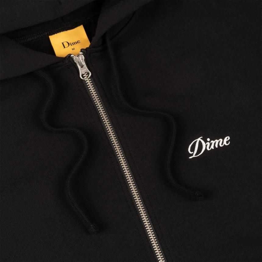 Dime Cursive Small Logo Zip Hoodie / BLACK (ダイム ジップパーカー