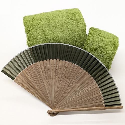 今治タオルの雲ごこちタオルの扇子とタオルのギフトセット - 今治