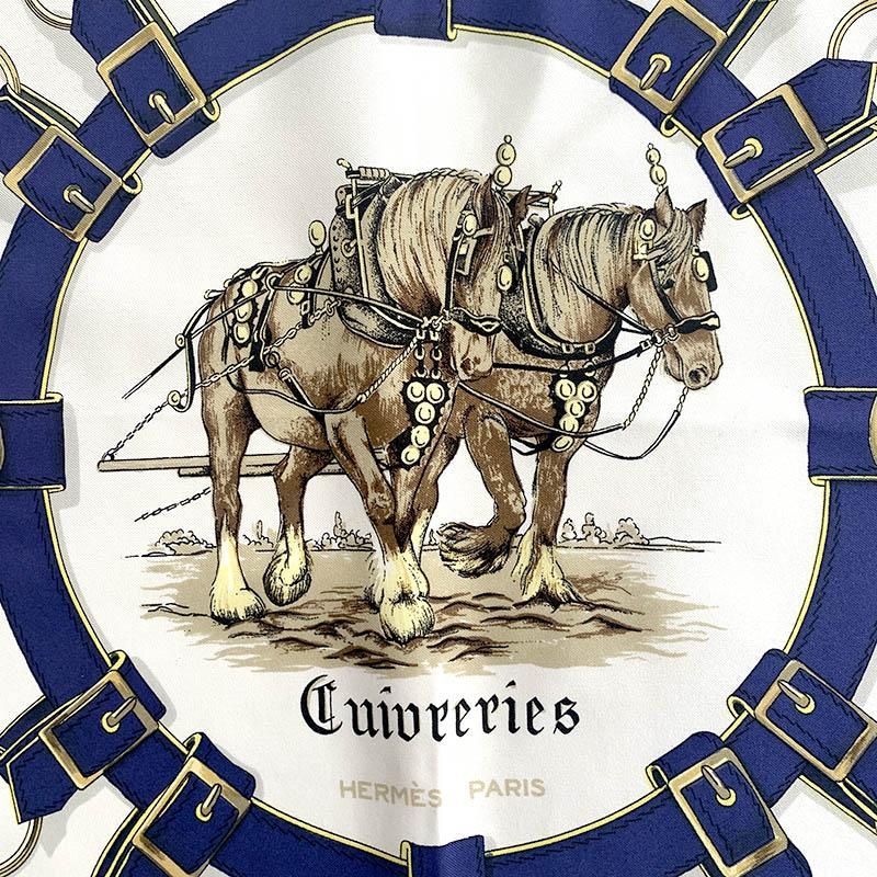 スカーフ エルメス HERMES カレ90 F. De LA PERRIERE -- soracoya（空