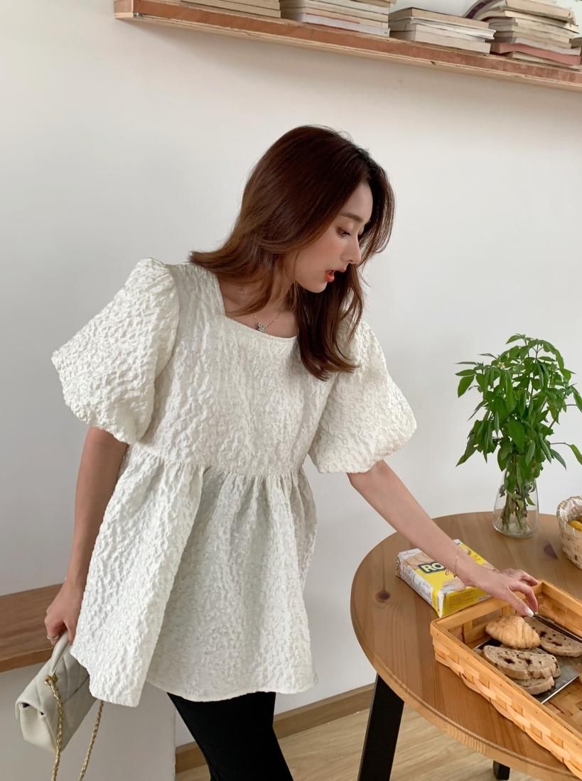 JACQUARD PEPLUM BACK RIBBON TOPS - BIRTHDAY BASH