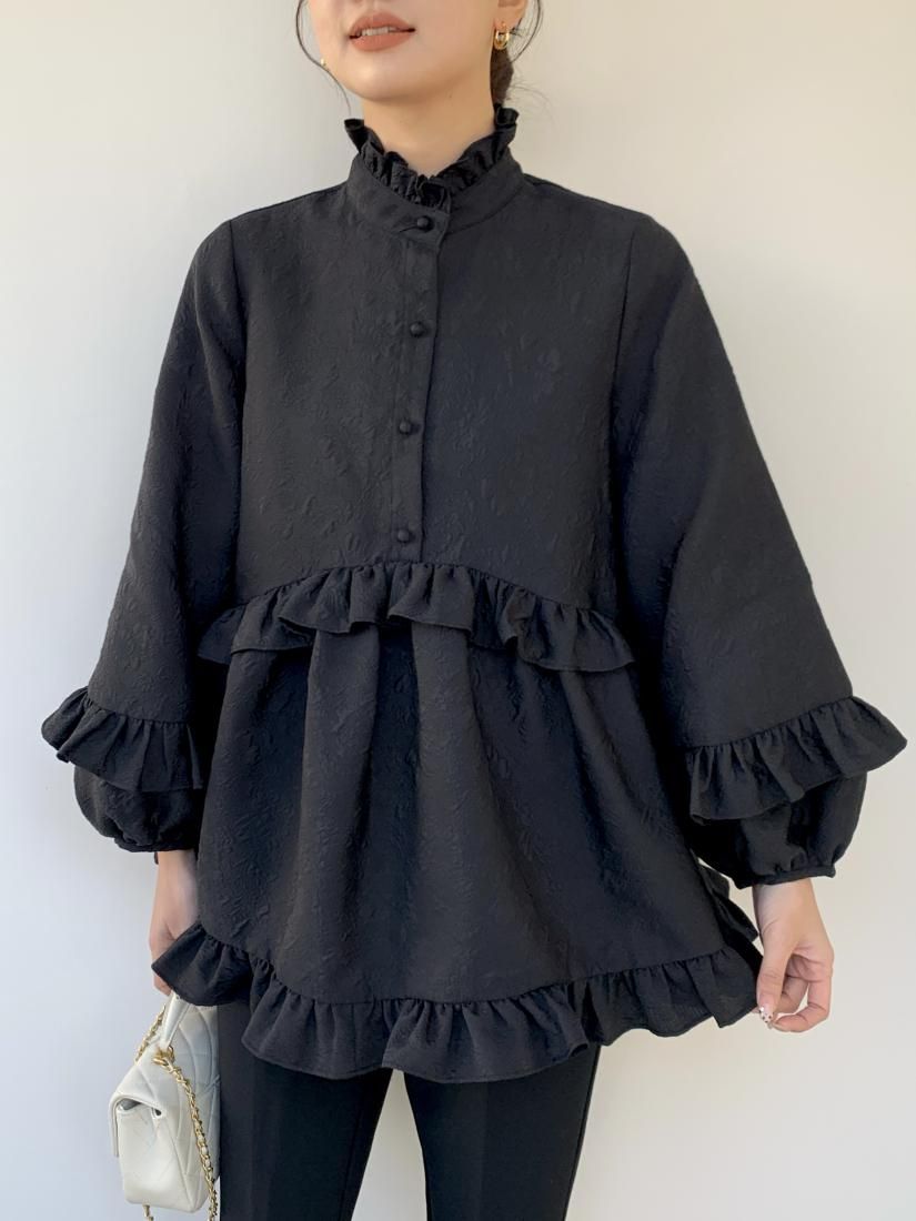 JACQUARD FRILL A LINE TOPS - BIRTHDAY BASH