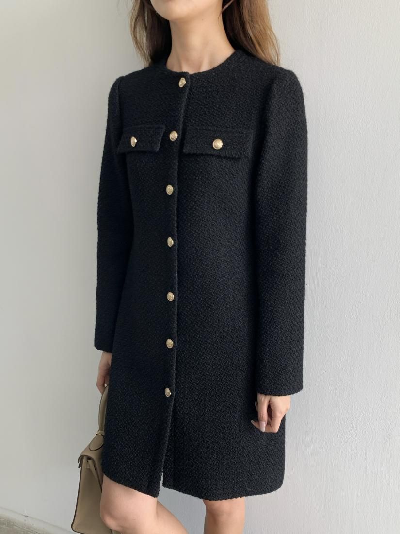 TWEED NO COLLAR JACKET DRESS - BIRTHDAY BASH