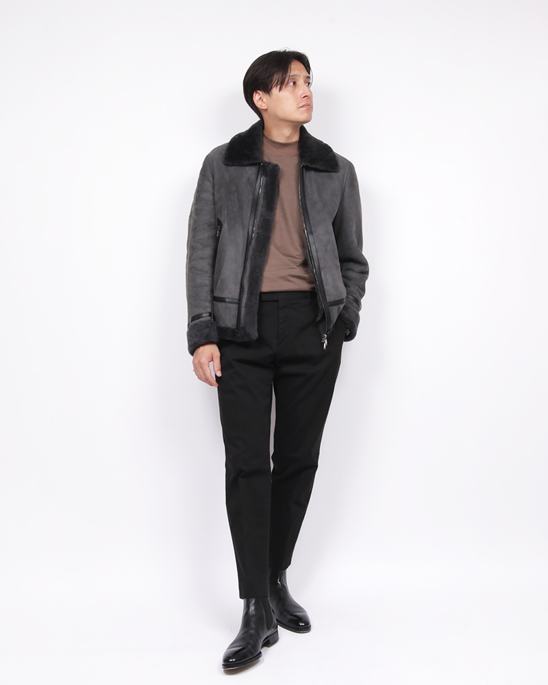 ムートンフライトジャケット GUNMETAL SP MOUTON｜EMMETI 正規取扱店