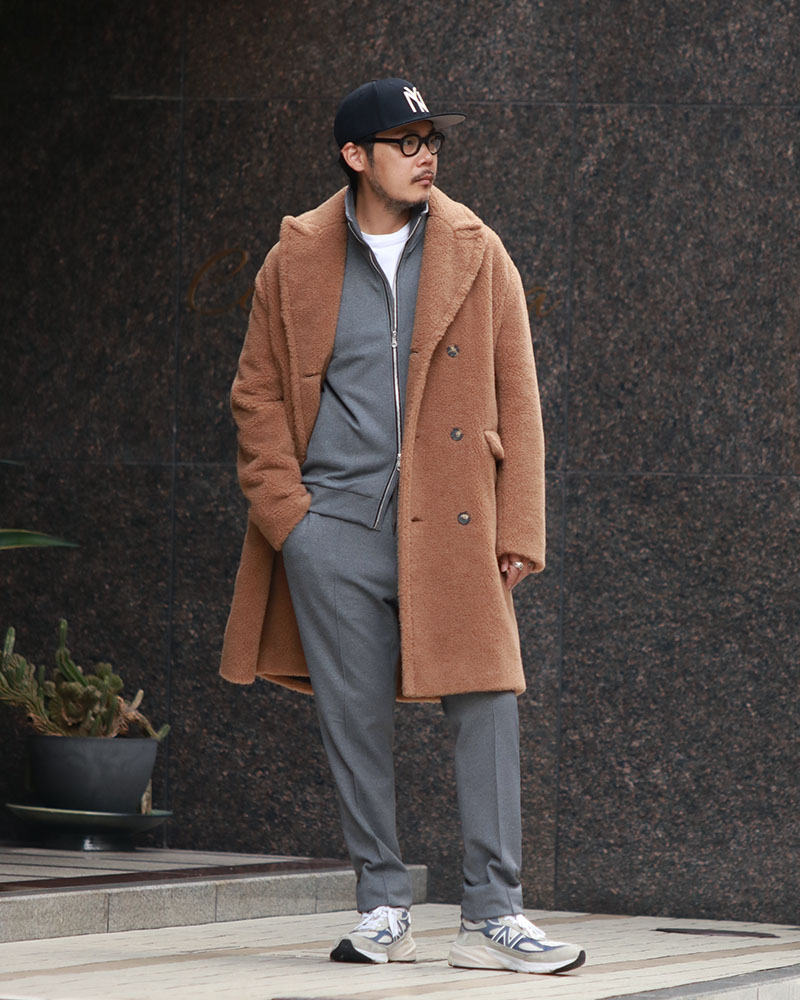 キャメルシルクボアダブルコート DSMOC90122701121｜Solleciti 正規