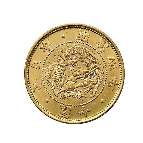 旧10円金貨 明治4年 未使用+ 古銭・コイン・金貨・大判・小判・紙幣の