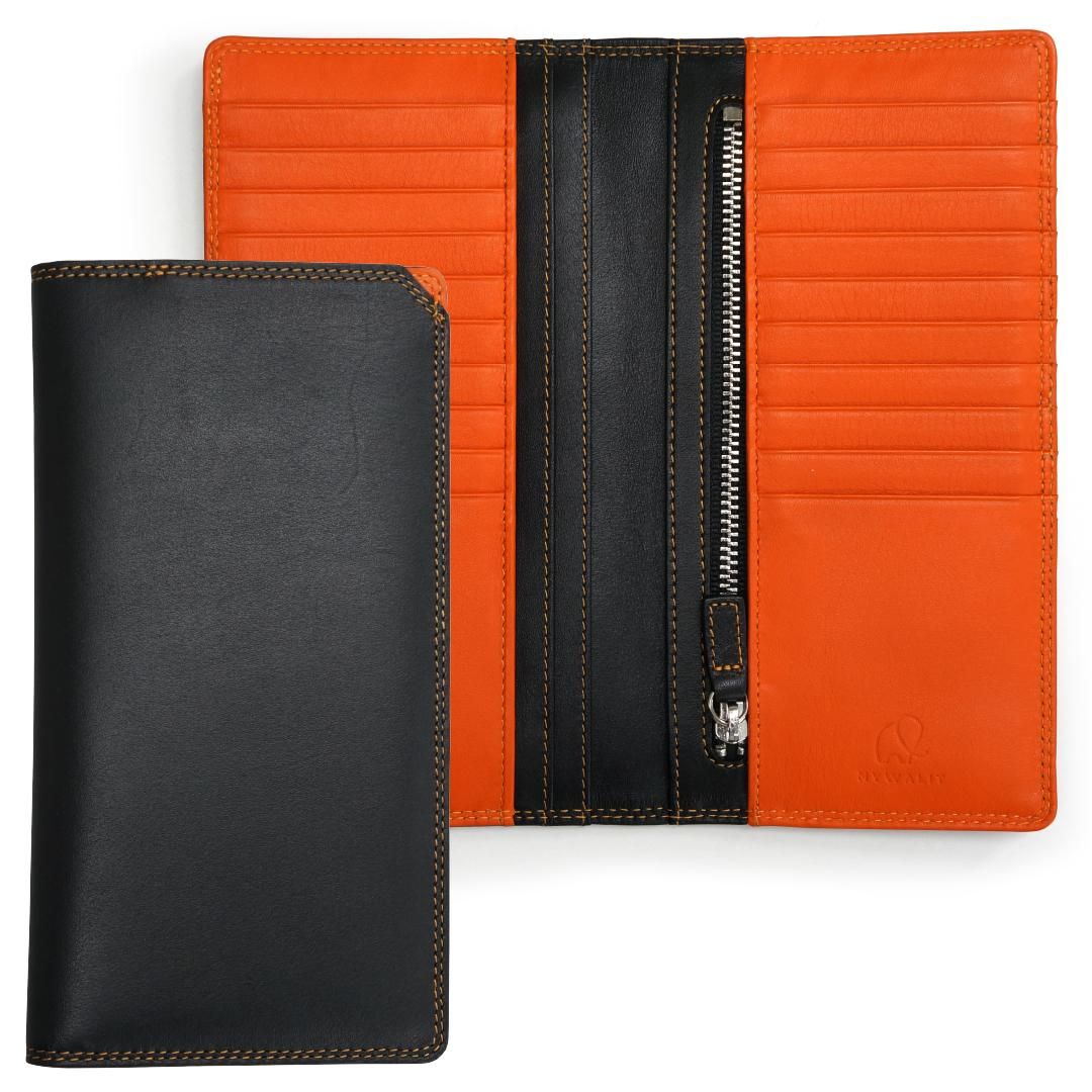 公式】mywalit マイワリット MY1338-151 長財布/ブラック・オレンジ