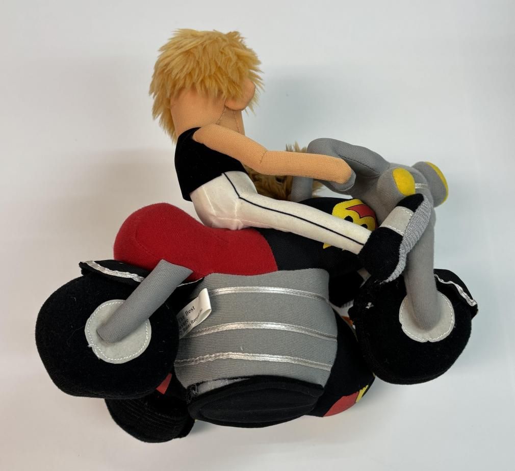 B'z 特製人形 オレンジバージョン 稲葉浩志、松本孝弘がバイクに乗って