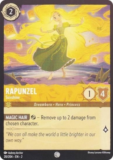 FOIL】ディズニー ロルカナ 20/204・EN・2 Rapunzel - Sunshine (C