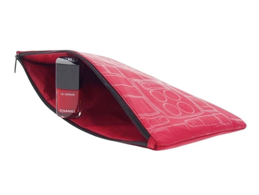 シャネル ノベルティ コスメポーチ 薄型 コスメ柄 レ キャトル