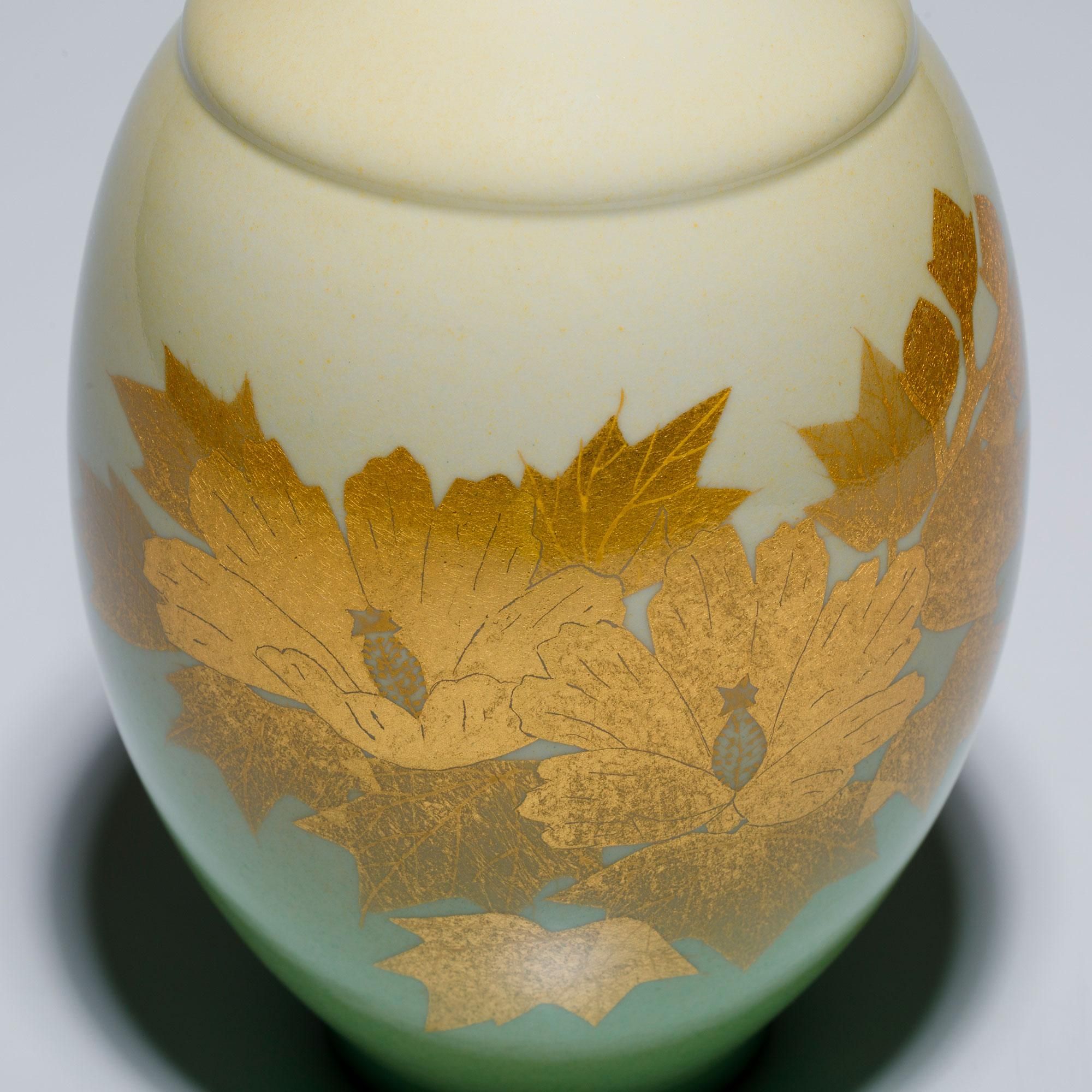 人間国宝 吉田美統作 8号花瓶 釉裏金彩芙蓉 - 九谷満月公式オンライン