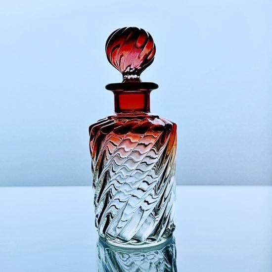 薔薇色のオールドバカラ バンブーの香水瓶 大#26【1916年】 - Baccarat