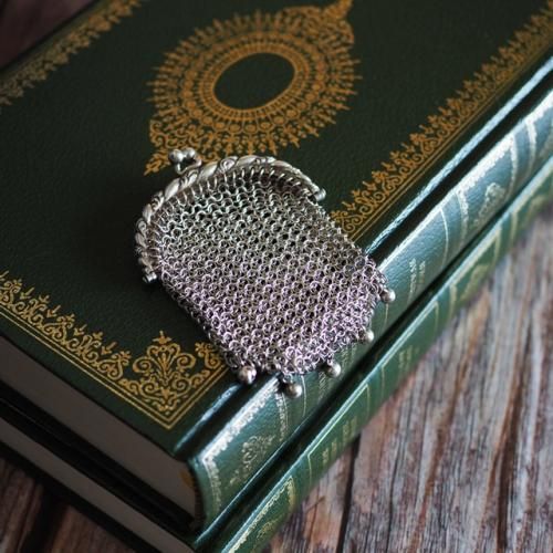 フランス製 アンティークシルバー メッシュコインパース