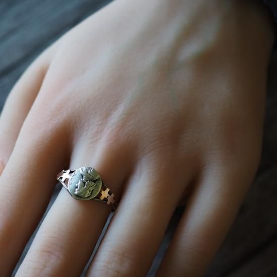 フランス製 ジャンヌ・ダルクのアンティークシルバーリング