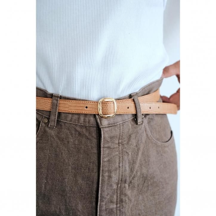 BISOWN/ビソウン】【25FW】LIZARD SQUARE BELT CAMEL