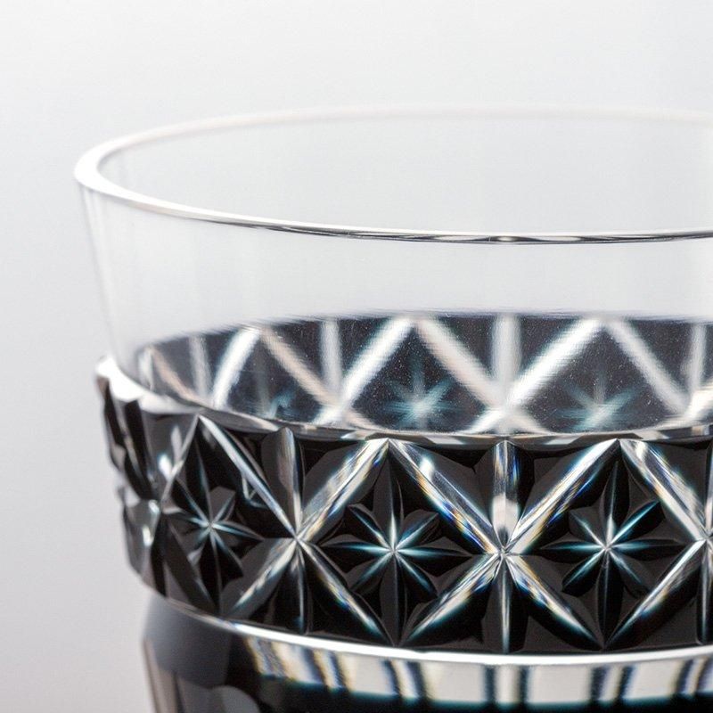 薩摩黒切子 シャンパングラス - いい日になりますように