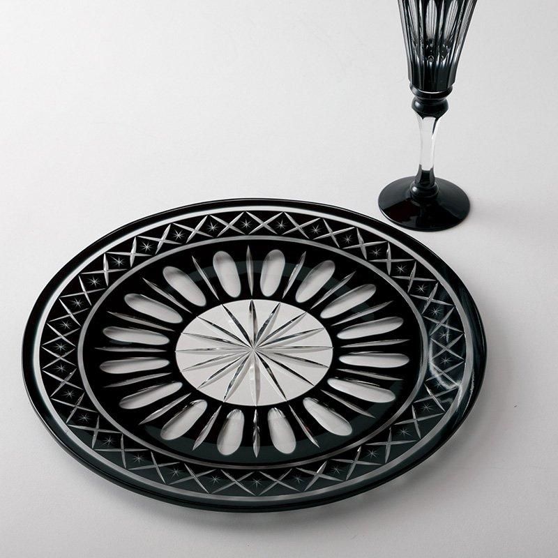 薩摩黒切子 シャンパングラス - いい日になりますように