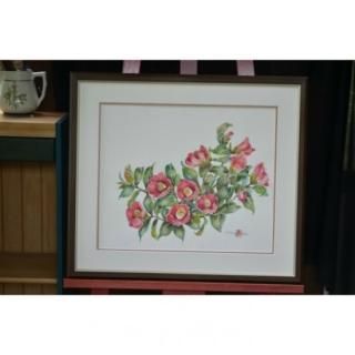 水彩画 花 椿(寒椿) 作者 瀧早苗 - 瀧早苗アートギャラリー | 花の