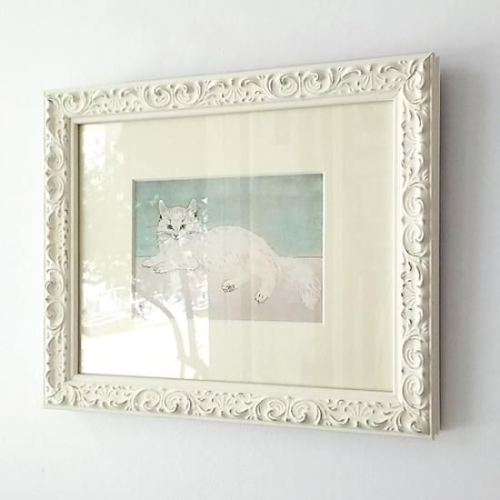 ポストカード額装品 藤田嗣治《白猫》 - 額縁・ギャラリー37°