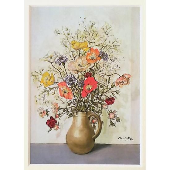 ポストカード額装品 藤田嗣治《花瓶の花》 - 額縁・ギャラリー37°