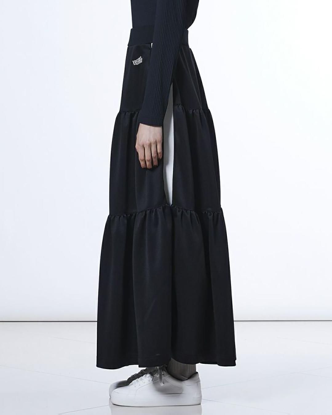 エッセンシャル｜ブライトキング トラックティアードスカート｜カーキ