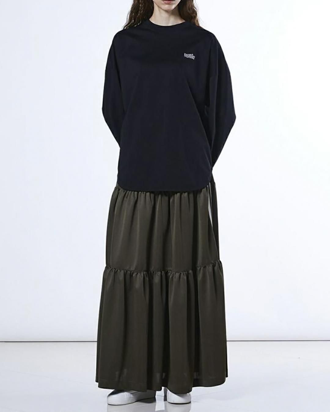 エッセンシャル｜ブライトキング トラックティアードスカート｜カーキ