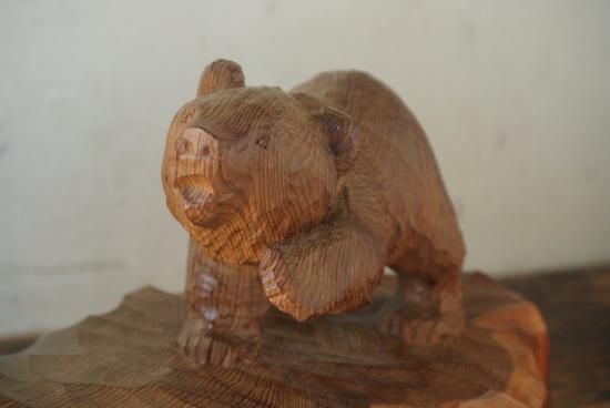 堀井廣治作 木彫り熊「親子熊」