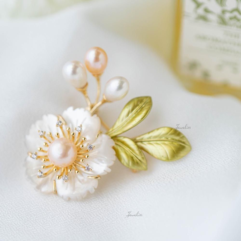 Jeweliss セレジェイラ 桜 淡水パール ブローチ サクラ ブローチ専門店