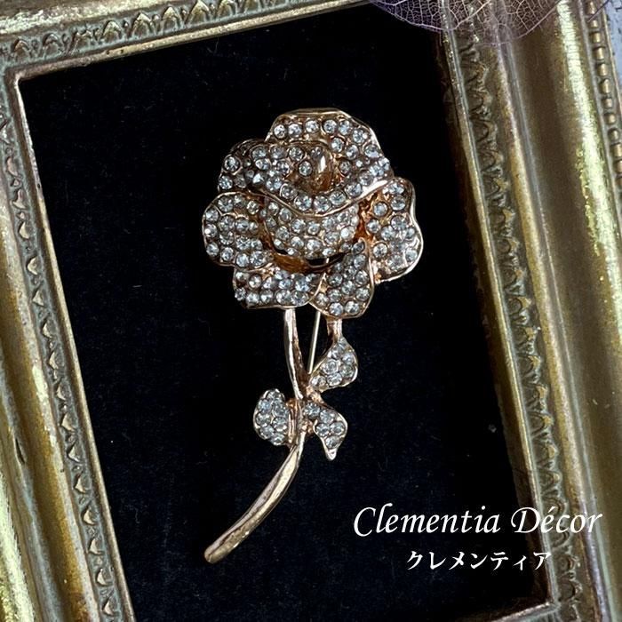 Clementia ゴールド カメリア ブローチ