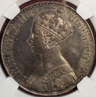 動画あり】 1847 ヴィクトリア女王 トーン ゴチッククラウン 銀貨 NGC