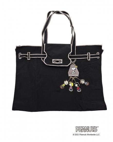 SNOOPY KEY CHARM / New Classical Eco Bag (L) BLACK - LA COUSETTE