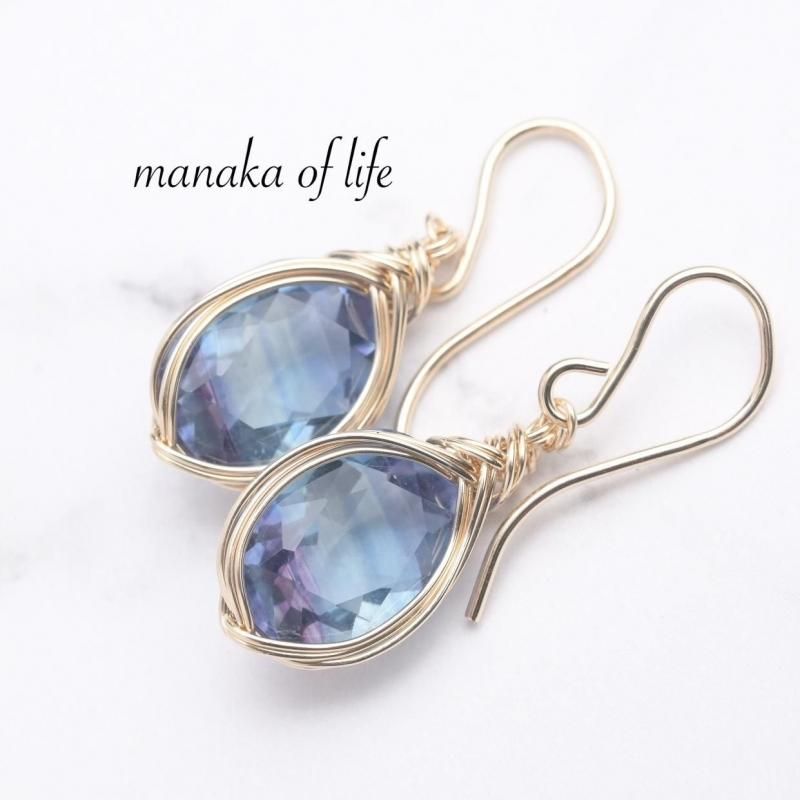 廃盤レア商品♦︎14kgfフローライトクリスマスキルトカービングピアス