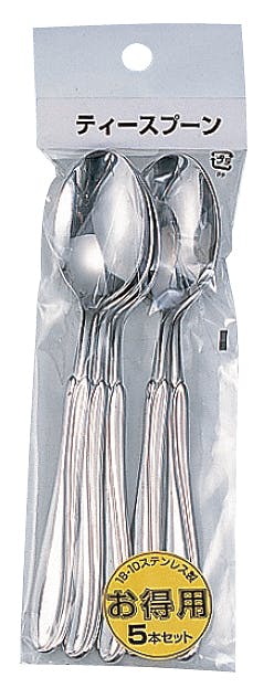 日本製 18-10ステンレス ティースプーン 5本組 まとめ買い 業務用