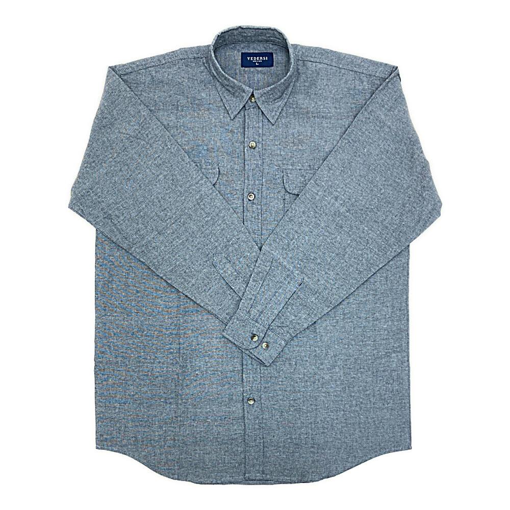 ダンガリーシャツ L ネイビー | 作業着・作業服・安全靴 通販