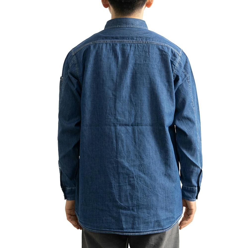ライトオンスデニムシャツ ネイビー M | 作業着・作業服・安全靴 通販
