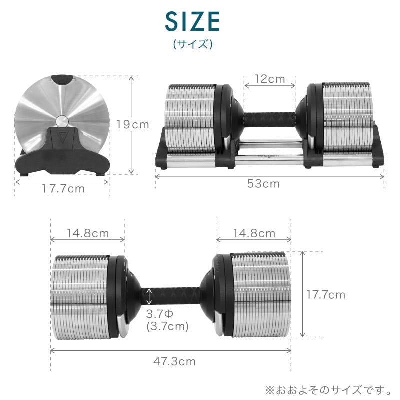 ライシン ヘリックスミラー 40kg 1kg刻み シルバー 2個 スタンドPro