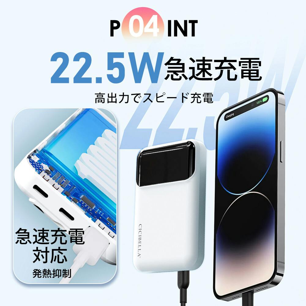CICIBELLA シシベラ 3in1 モバイルバッテリー 大容量 10000mAh 軽量
