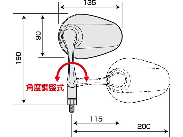TANAX タナックス リュートミラー 10mm (メッキ) APE-101-10 | 通販