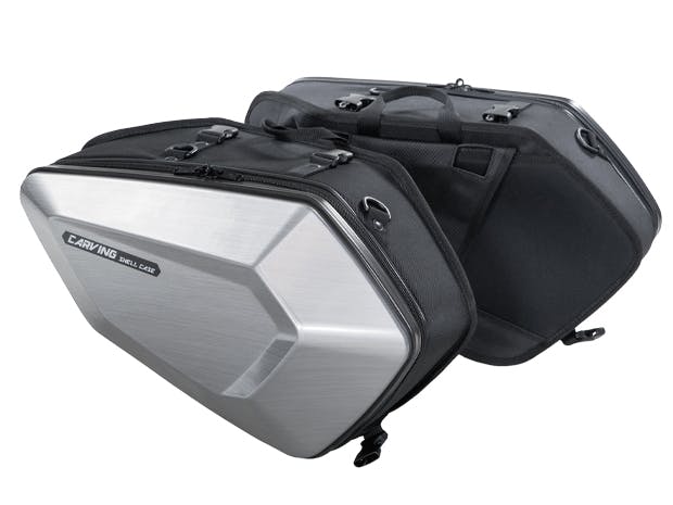 TANAX タナックス カービングシェルケース (ヘアラインシルバー) MFK