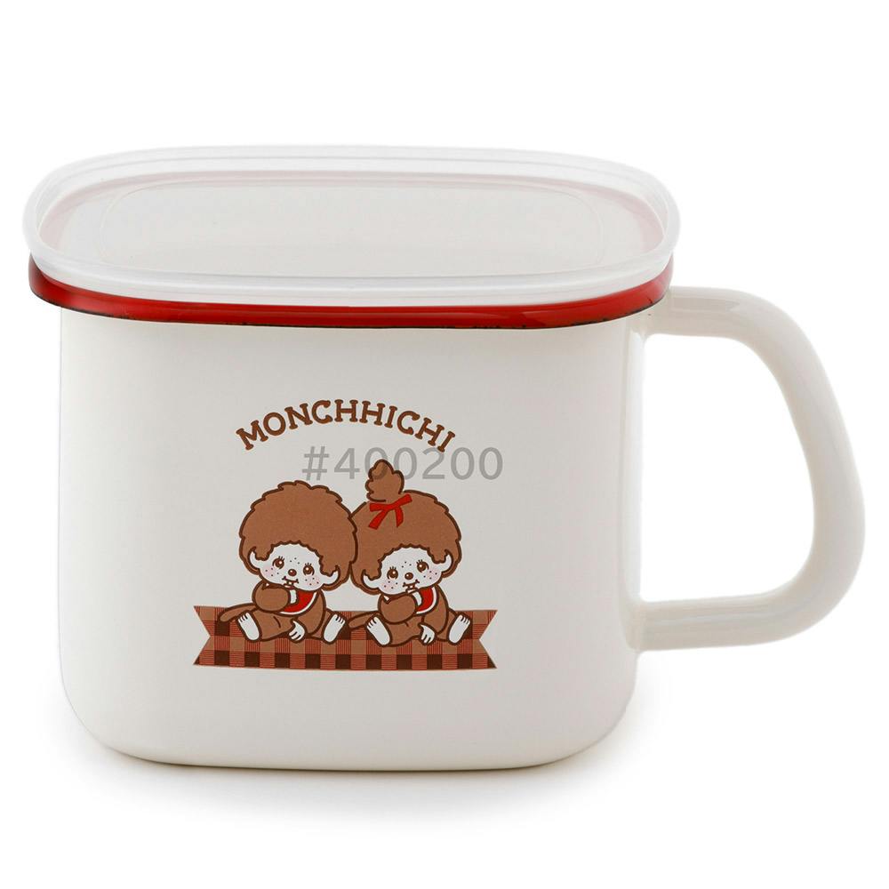 モンチッチ チェック 味噌ポット ホーロー 角型 ストックポット 富士